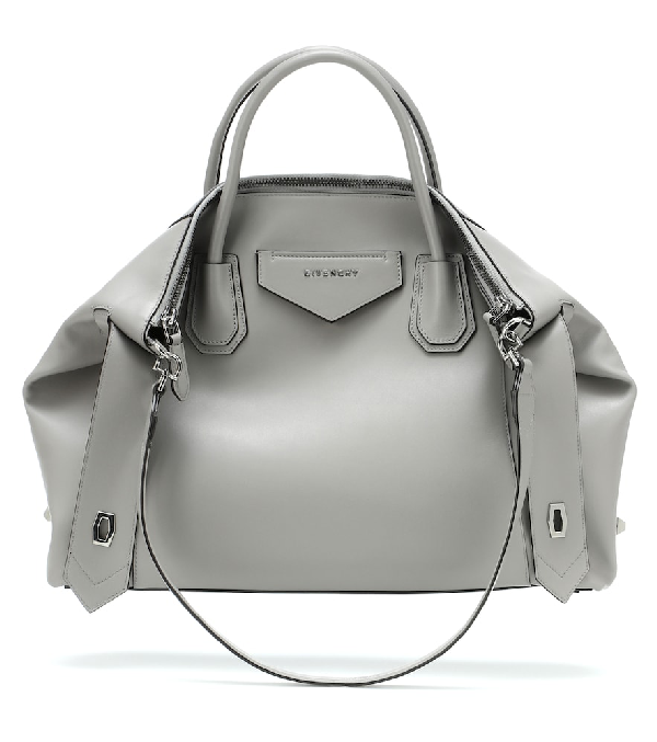 Givenchy Antigona Soft Medium Leather Tote In Grey ModeSens