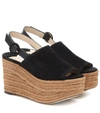 JIMMY CHOO DEYA 95 SUEDE ESPADRILLE WEDGES,P00479166