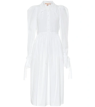 Brock Collection Romilda Stretch-cotton Midi Dress In White