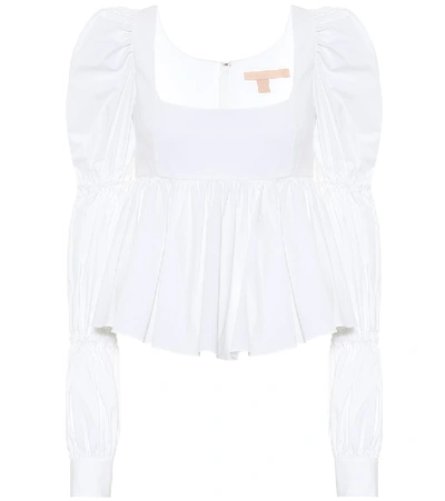 Brock Collection Rperp Stretch-cotton Blouse In White