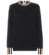 Burberry Striped Cashmere Sweater In Black