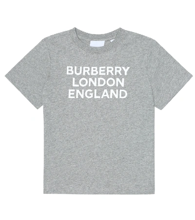 Burberry Logo Printed Cotton Jersey T-shirt In Grey