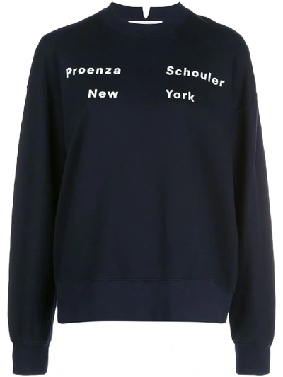 Proenza Schouler White Label Logo Print Sweatshirt In Black