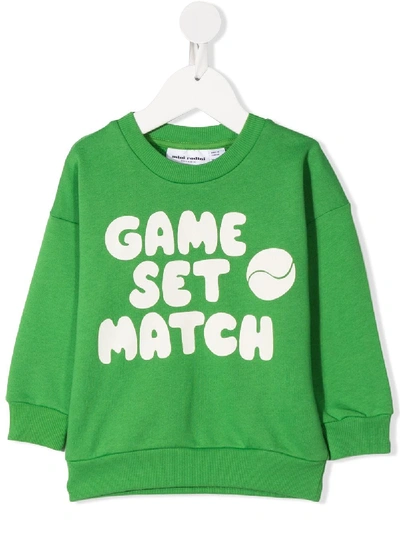 Mini Rodini Babies' Game Set Match Print Sweatshirt In Green