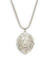 Saks Fifth Avenue Sterling Silver Lion Face Pendant Necklace