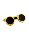 ZEGNA GOLDPLATED STERLING SILVER & ONYX CUFFLINKS,0400012777788