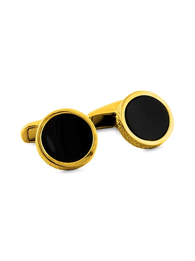 Zegna Goldplated Sterling Silver & Onyx Cufflinks