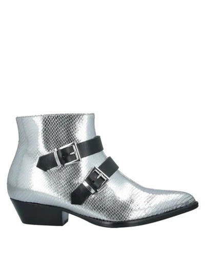 Pollini Ankle Boots In Silver