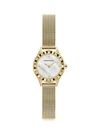 BCBGMAXAZRIA CLASSIC MOTHER-OF-PEARL GOLDTONE STAINLESS STEEL MESH BRACELET WATCH,0400012666596