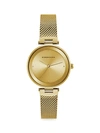 BCBGMAXAZRIA CLASSIC GOLDTONE WOVEN STAINLESS STEEL BRACELET WATCH,0400012666514