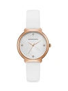 BCBGMAXAZRIA CLASSIC ROSE GOLDTONE STAINLESS STEEL LEATHER-STRAP WATCH,0400012666562