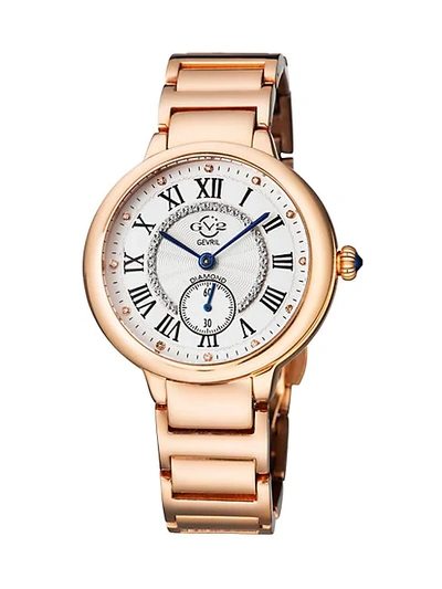 Gv2 Women's Rome Swiss Diamond Rose-goldtone Stainless Steel Watch