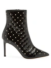 VALENTINO GARAVANI ROCKSTUD SPIKE PATENT LEATHER ANKLE BOOTS,0400012423551