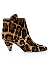 LAURENCE DACADE WOMEN'S TERENCE LEOPARD-PRINT CALF HAIR ANKLE BOOTS,0400011622087