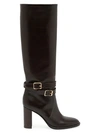GIANVITO ROSSI WOMEN'S MANOR BUCKLE KNEE-HIGH LEATHER BOOTS,0400012423534