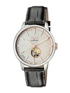 GEVRIL MULBERRY STAINLESS STEEL LEATHER STRAP WATCH,0400012754855