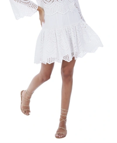 Allison New York Women's Eyelet Mini Skirt In White