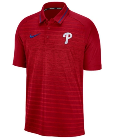Nike Men's Philadelphia Phillies Stripe Game Polo In Red
