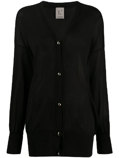 L'autre Chose Sheer Cardigan In Black