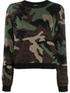MOSCHINO CAMOUFLAGE KNITTED JUMPER