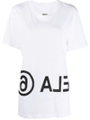 Mm6 Maison Margiela Reversed Logo Cotton T-shirt In White