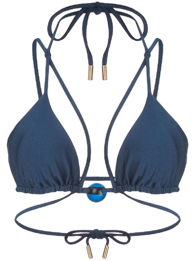 Cult Gaia Sloane Bikini Top In Blue