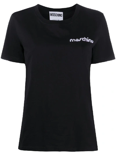 Moschino Logo Embroidery Black T-shirt