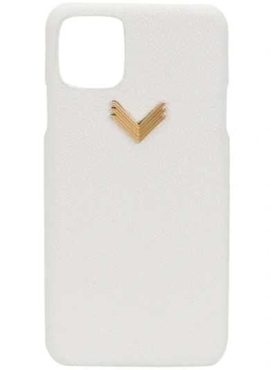 Manokhi X Velante Pebbled Leather Iphone 11 Pro Case In White