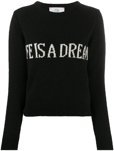 Alberta Ferretti Life Is A Dream Crewneck Jumper In Black