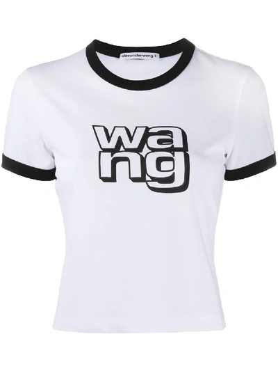 Alexander Wang T Logo-print Cropped T-shirt In White