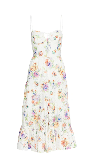 Wayf Timber Tiered Buster Midi Dress In Pastel Floral