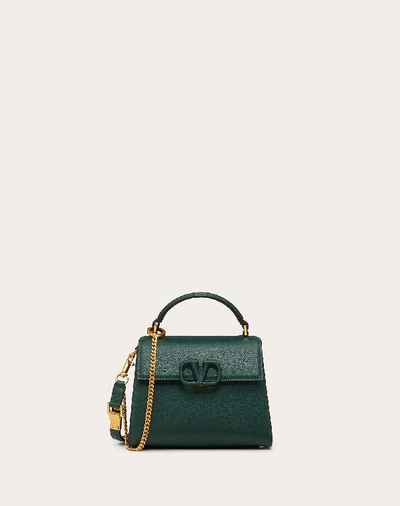Valentino Garavani Mini Vsling Grainy Calfskin Handbag In Green