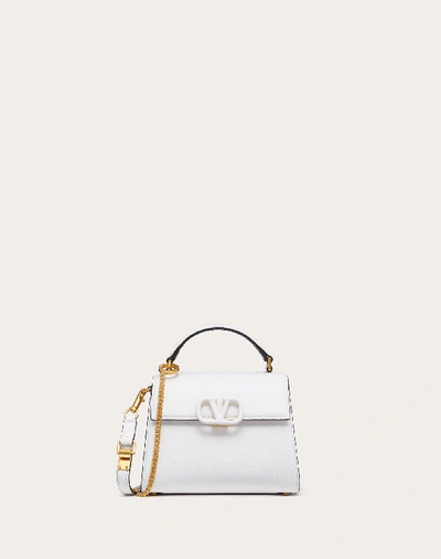 Valentino Garavani Mini Vsling Grainy Calfskin Handbag In Optic White