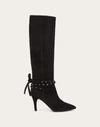 VALENTINO GARAVANI VALENTINO GARAVANI ROCKSTUD FLAIR SUEDE BOOT 85 MM