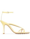 BOTTEGA VENETA 90MM SQUARE-TOE LEATHER SANDALS