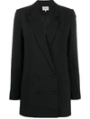 Gestuz Double-breasted Longline Blazer In Black