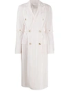 MARCO DE VINCENZO DOUBLE BREASTED WOVEN STRIPED COAT