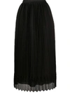 Marco De Vincenzo Fringed Pleated Cady Midi Skirt In Black