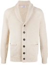 BRUNELLO CUCINELLI RIBBED SHAWL-COLLAR CARDIGAN