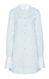 MARINA MOSCONE STRIPED COTTON-BLEND TUNIC,781411