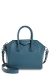 Givenchy Mini Antigona Sugar Leather Satchel In Oil Blue