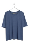 Madewell Raw Edge Hangout T-shirt In Sunfaded Indigo