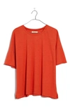 Madewell Raw Edge Hangout T-shirt In Thai Chili