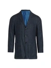 Kiton Wool Plaid Sports Coat In Blue