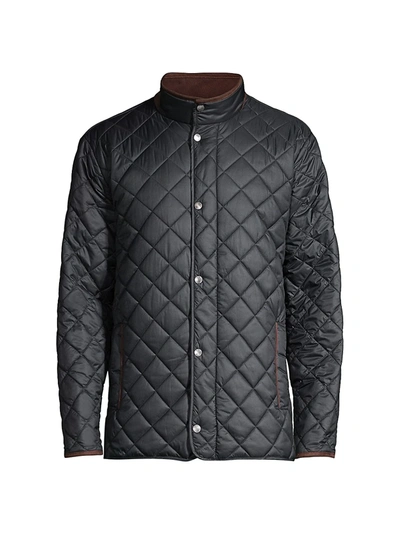 Peter Millar Suffolk Microfibre-trimmed Quilted Shell Jacket In Black