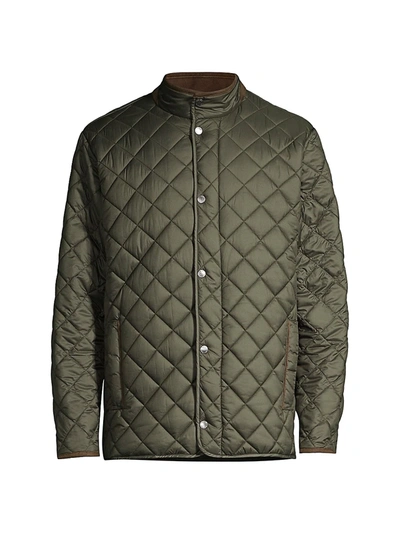 Peter Millar Suffolk Microfibre-trimmed Quilted Shell Jacket In Olive