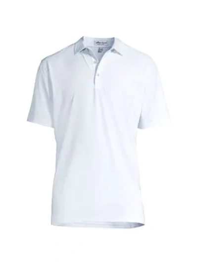Peter Millar Halford Stripe Jersey Polo Shirt In White Frost Blue