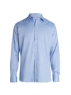 Saks Fifth Avenue Collection Broken Stripe Dress Shirt In Light Blue