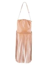 Bottega Veneta Fringe Leather Pouch In Clay