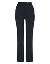 TRUE ROYAL TRUE ROYAL WOMAN PANTS MIDNIGHT BLUE SIZE 10 POLYESTER, VIRGIN WOOL, ELASTANE